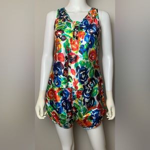 Victoria's Secret Vintage Gold Lable Cami Top Short Set Womens SM Colorful